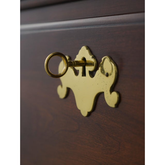 1980s Henkel Harris 3 Piece Cherry Queen Anne Highboy For Sale In Philadelphia - Image 6 of 17