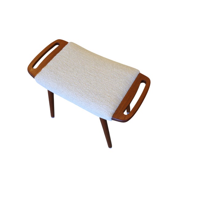 Danish Teak Stool with Shaped Handles, 1960s For Sale - Image 4 of 10