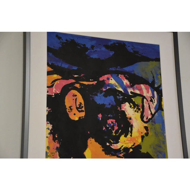 Seriograph art by Marc Chagall with museum quality glass and a charcoal frame. 17” wide. 29.75” tall.