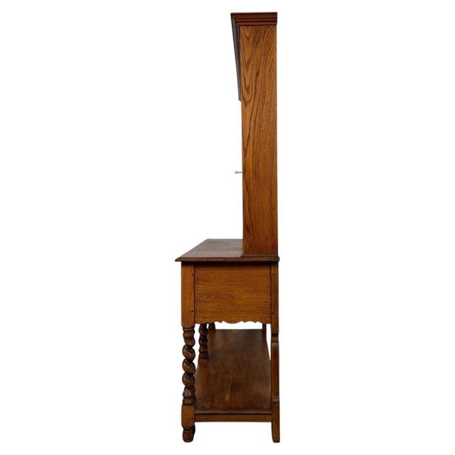 Antique Early 20th Century English Barley-Twist Golden Oak Dresser For Sale - Image 11 of 13