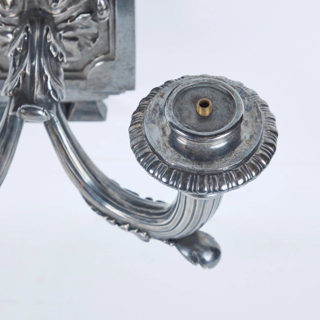 Mid 20th Century Maison Jansen Silvered Sconces - A Pair For Sale - Image 5 of 7