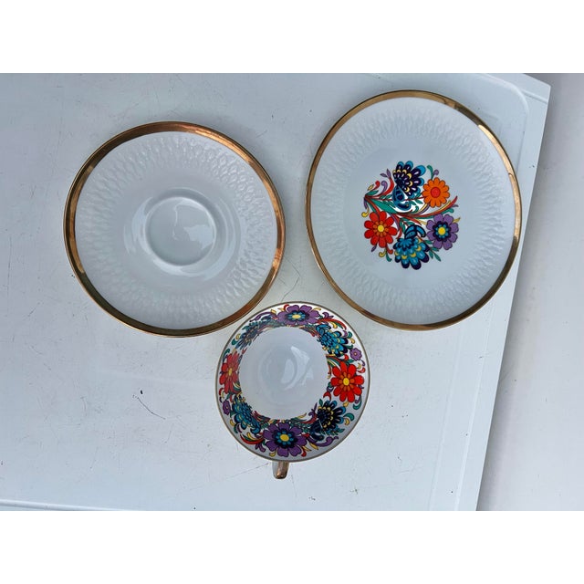 Mid 20th Century Winterling-Bavaria- Porcelain Dessert Plate Set 3 For Sale In West Palm - Image 6 of 11