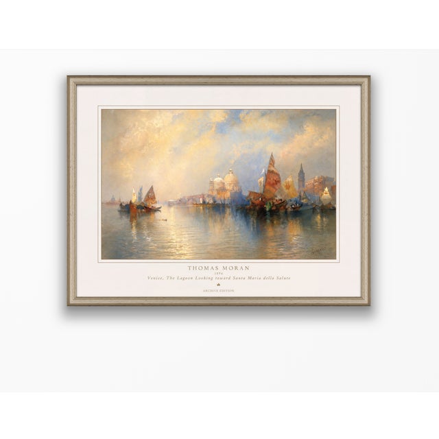 Thomas Moran 1894 Venice Fine Art Mounted Gallery Board Print - The Lagoon For Sale - Image 15 of 16