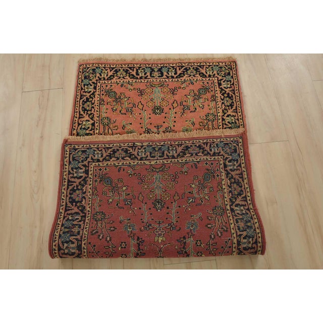 Pink Fine Sarouk Rug 2’5” X 4’6” Pink Wool Traditional Hand-Knotted Oriental Carpet For Sale - Image 8 of 9