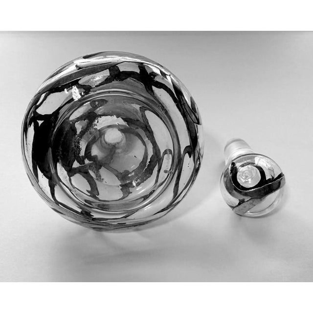 Antique Art Nouveau Silver Overlay Glass Perfume Bottle, C. 1899 Scent Bottle For Sale - Image 4 of 5