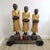 A commanding trio of standing Thai/Burmese-style monks, each figure hand-carved from a single piece of solid wood and...