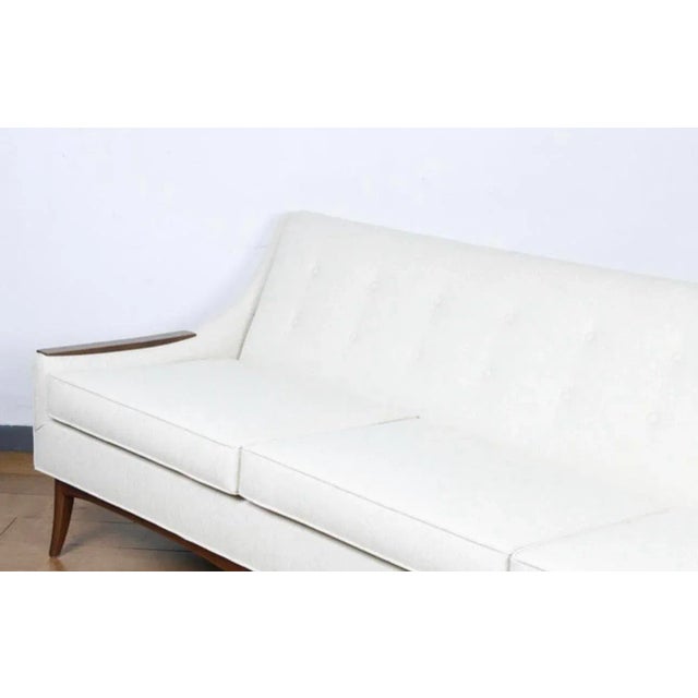 1970s Mid Century Walnut Wood Sofa For Sale - Image 10 of 13