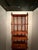 1980s Tall & Narrow Rattan Bamboo Etagere Bookshelf With Iron Finials For Sale - Image 5 of 12