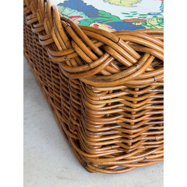 The Wicker Works Vintage Braided Rattan Backless Bench or Daybed For Sale In Naples, FL - Image 6 of 12