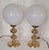 Vintage Brass Table Lamps with White Glass Shades, 1970s, Set of 2 For Sale - Image 4 of 7