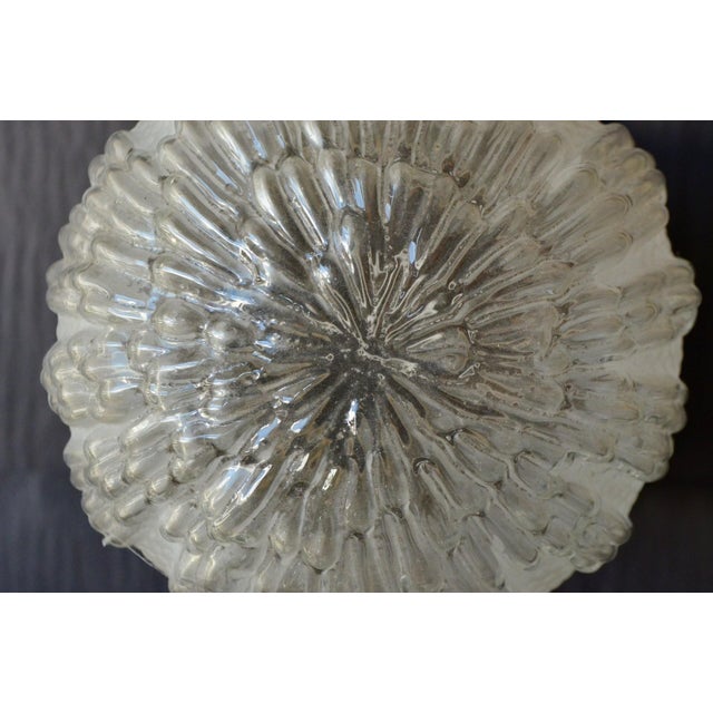 Gold Art Deco Molded Glass and Brass Ceiling Lights, 1930s, Set of 4 For Sale - Image 8 of 18