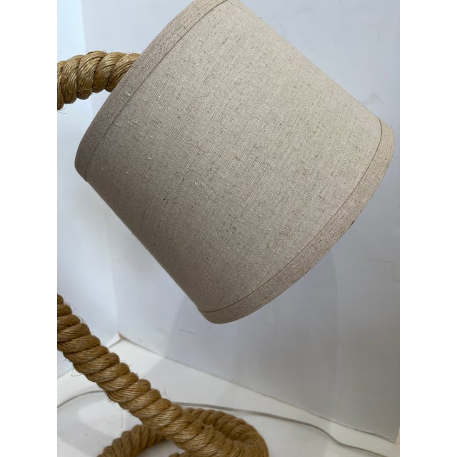French Large Rope Table Lamp, Adrien Audoux & Frida Minet Style For Sale In West Palm - Image 6 of 10