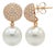 Late 20th Century Pair of 18k Rose Gold South Sea Pearl Earrings For Sale