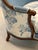 French Louis XV Style Settee & Stool – Newly Restored – Schumacher/Waverly Linen For Sale - Image 4 of 12