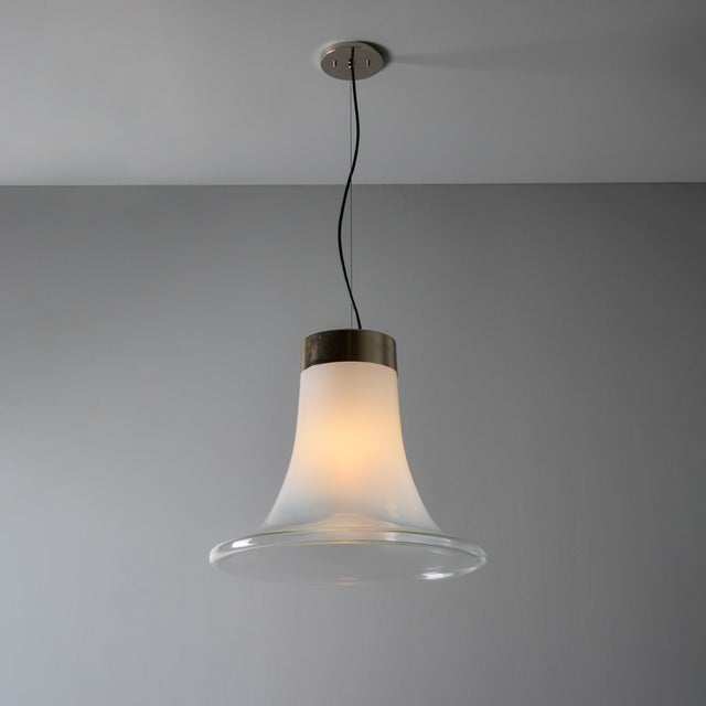 Mid-Century Modern Large 1960s Vistosi Model #L261 "Comare" Blown Murano Glass Suspension Lamp, Unmarked For Sale - Image 3 of 12