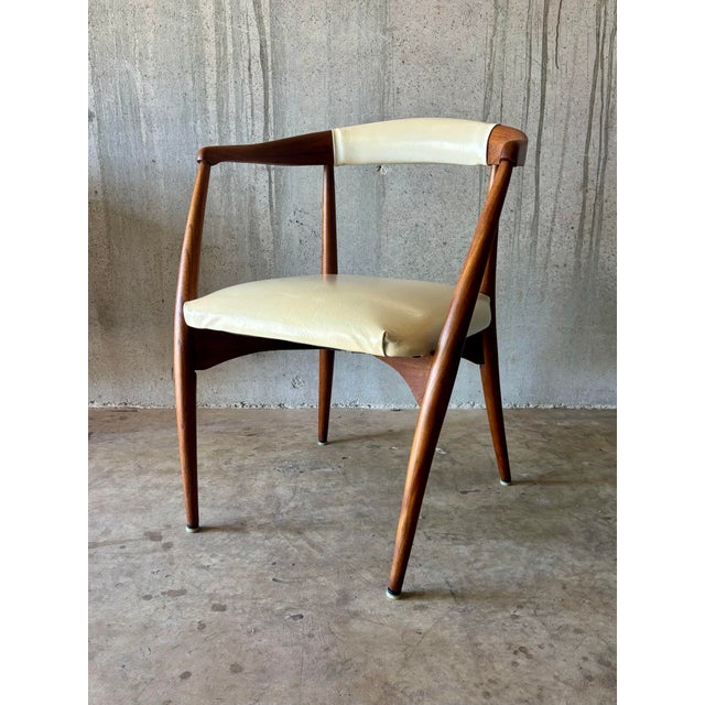 Wood Vintage Mid-Century Modern Walnut Armchair Attributed to Laurence Peabody For Sale - Image 7 of 10