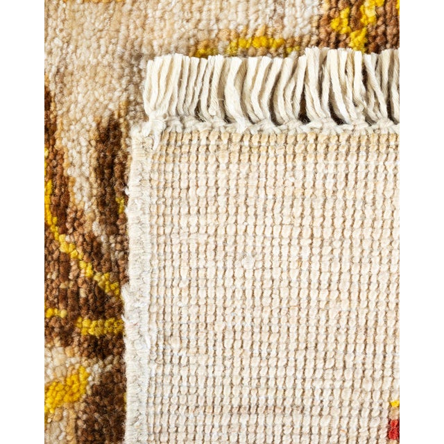 2000 - 2009 Arts & Crafts Hand Knotted Area Rug, Ivory - 6' 3" x 9' 1" For Sale - Image 5 of 9