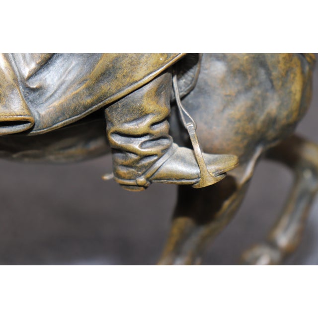 Antique French Bronze and Alabaster Sculpture Napolean on Horseback For Sale In Philadelphia - Image 6 of 11