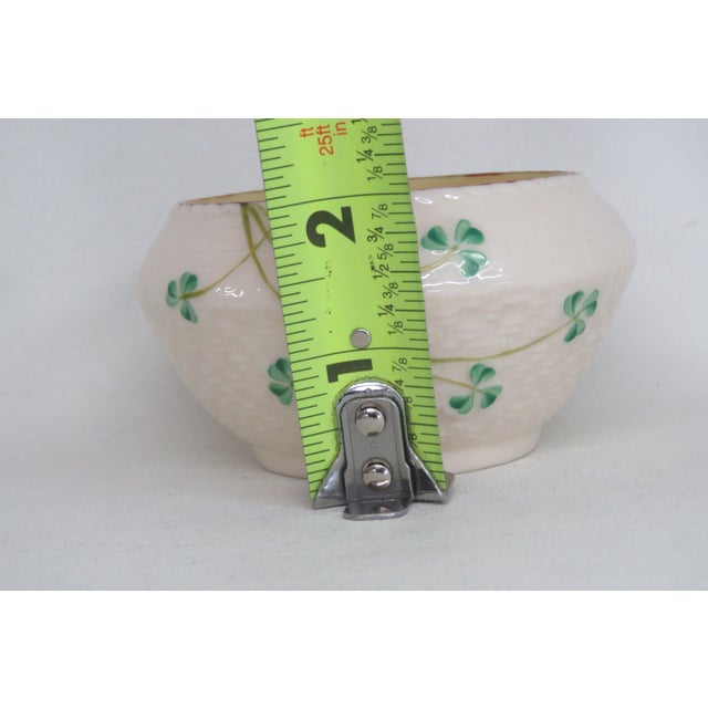 Belleek Ireland Porcelain Shamrock Pattern Cream Yellow Luster Sugar Bowl 4685b For Sale - Image 10 of 14