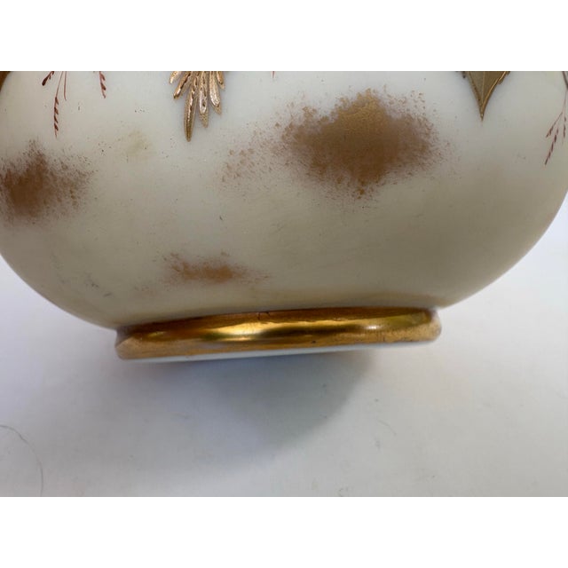 1800s Thomas Webb & Sons English Opaline Overlay Ewer With Hand-Gilded Floral Design For Sale - Image 12 of 12