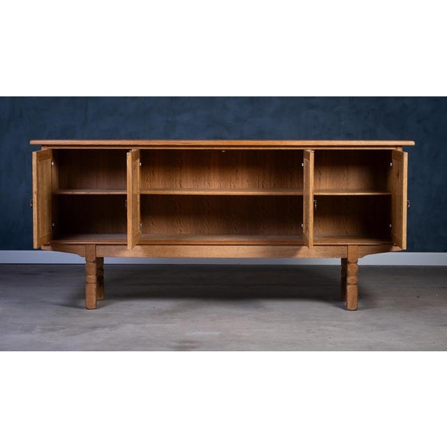 Low Sideboard in Oak attributed to Henning Kjærnulf, 1960s For Sale - Image 6 of 11