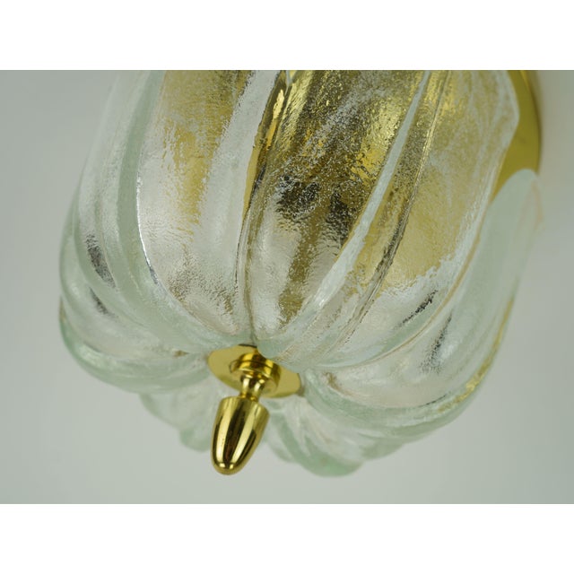 Model A475 3031 Flush Mount with Flower-Shaped Glass Shade from Glashütte Limburg, 1970s For Sale - Image 9 of 16