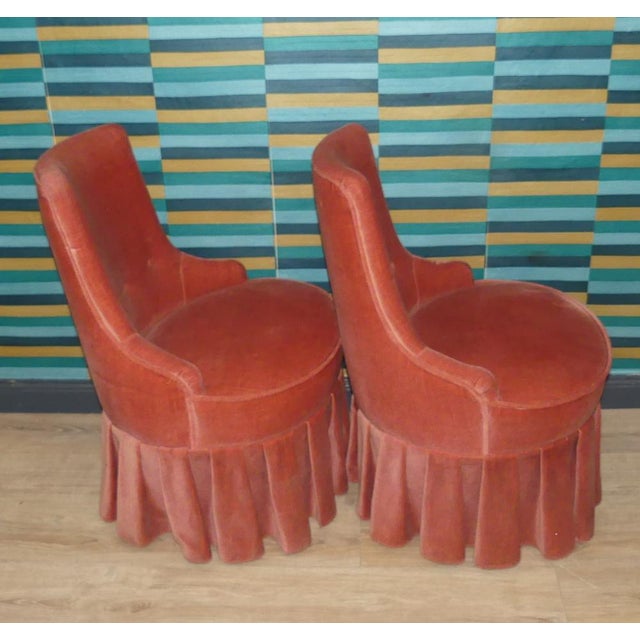 1980s Boudoir Armchair with Peplum Flounce and Box Pleat, 1988 For Sale - Image 5 of 10