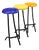 Pop Stool Set Upholstered in Plush, 1970s, Set of 3 For Sale
