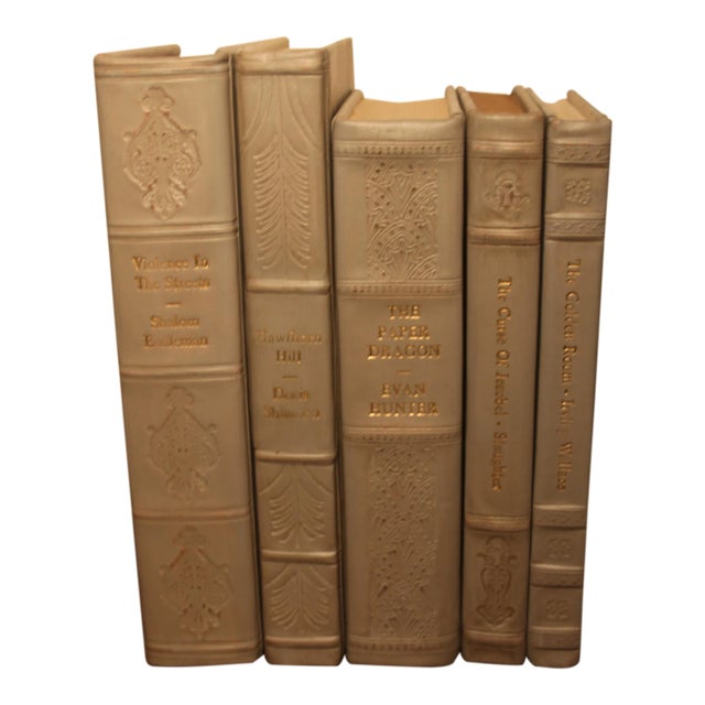 Leather Bound Books - Set of 5 For Sale