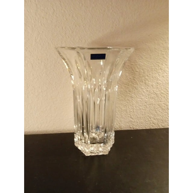 Art Deco 1980s Marquis by Waterford Rainfall Flared Crystal Vase Made in Germany For Sale - Image 3 of 6