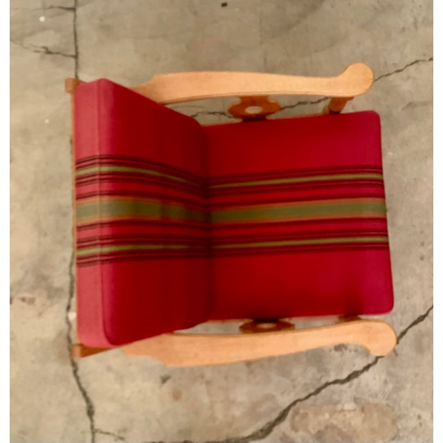 Mid-Century Modern Danish Mid-Century Carved Oak Easy Chair in Oak 1960's For Sale - Image 3 of 12