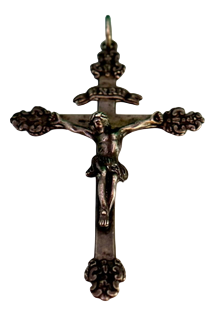 Silver Crucifix with Reliefs and Applications