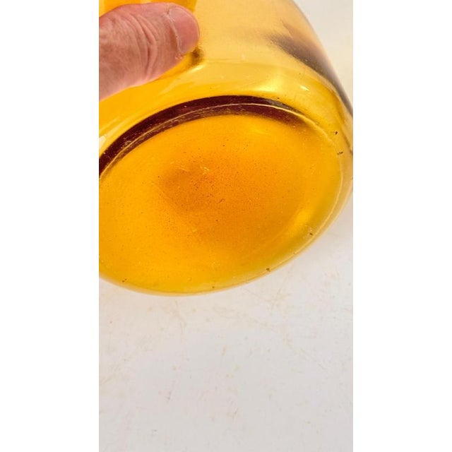 Vintage Italian Art Glass Bottle with Large Blown Glass Stopper, 1960s For Sale - Image 6 of 13