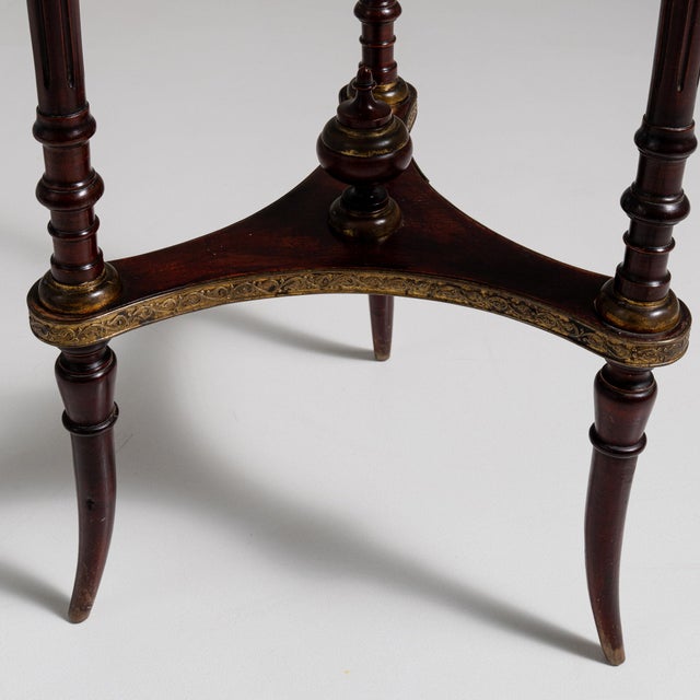 1880-1889 France Rich Walnut Brown Turned Walnut Pedestal Stand For Sale - Image 9 of 10
