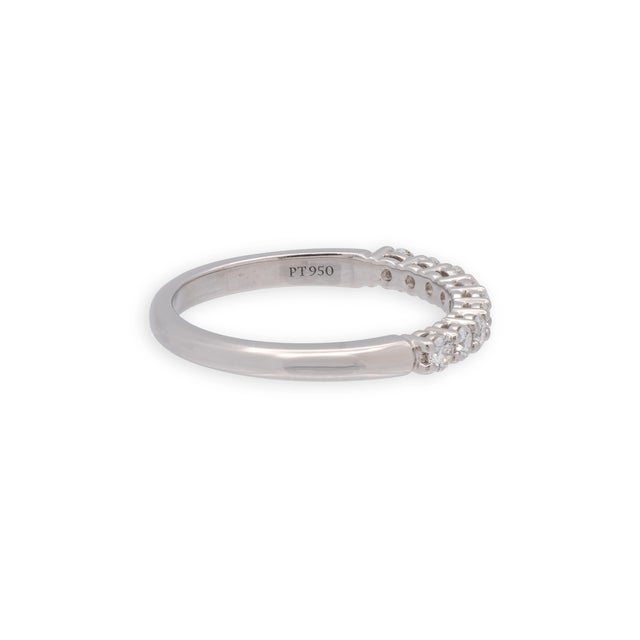 Early 21st Century Tiffany & Co. Forever Platinum 9-Stone Half Circle Round Diamond Band Ring, Size 6 For Sale - Image 5 of 8
