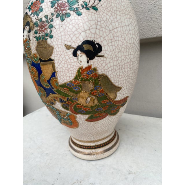 Japanese Large Japonese Vase Satsuma Circa 1930 For Sale - Image 3 of 7