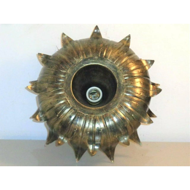 Metal 1950's Regency Hans Kogl Radiant Dore Metal Sunburst Ceiling Flush Mount/ Chandelier For Sale - Image 7 of 13