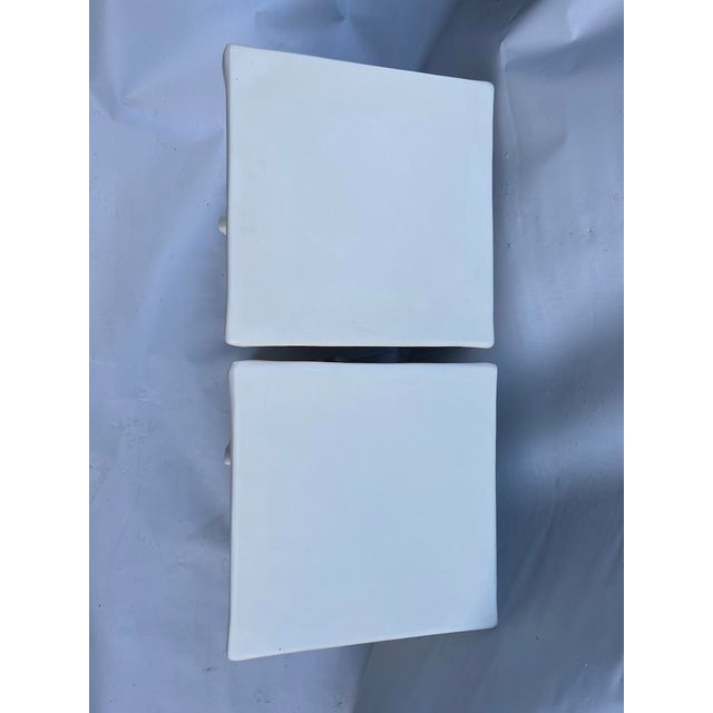 Sculpture Materials Plaster Draped Fabric and Rope Side Tables a Pair For Sale - Image 7 of 12