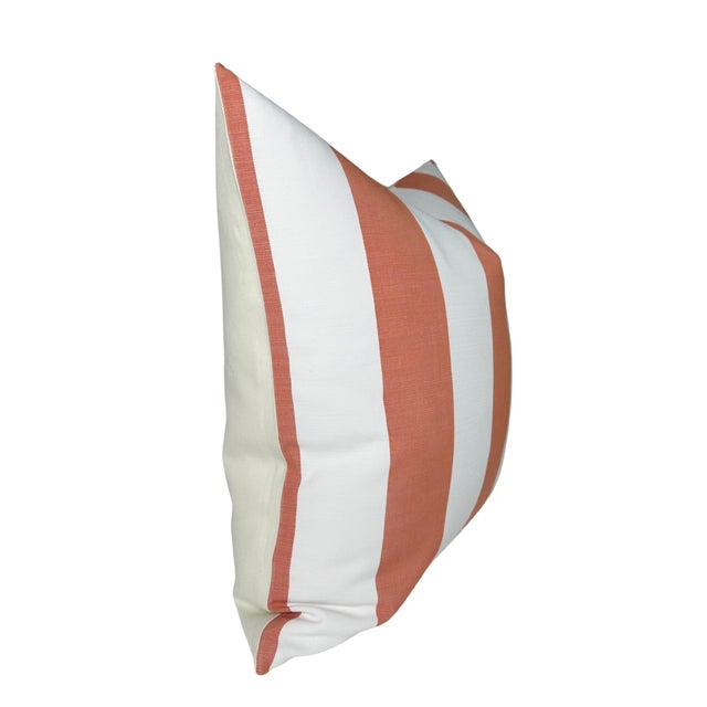 Modern Perennials Striped Outdoor Pillow Cover in Melon, 20x20 Pillow For Sale - Image 3 of 3