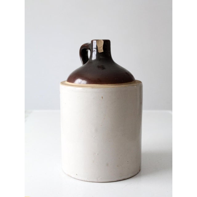 Farmhouse Antique Stoneware Jug With Brown Glaze For Sale - Image 3 of 12
