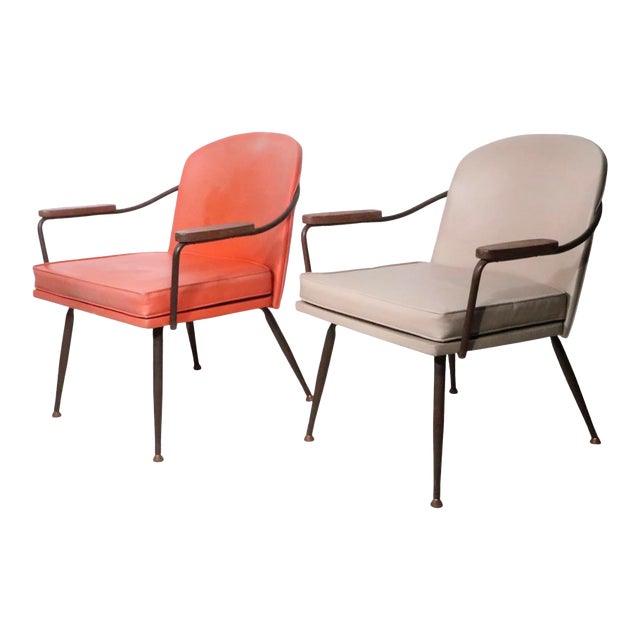 Pr. Mid Century Lounge Chairs by Viko Baumritter For Sale