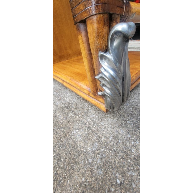 1970's Vintage Bamboo and Rattan Bar Console Table For Sale - Image 17 of 18