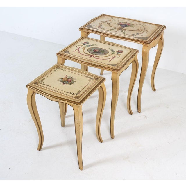 French Provincial Kozak Studios Style French Provincial Nesting Tables For Sale - Image 3 of 14