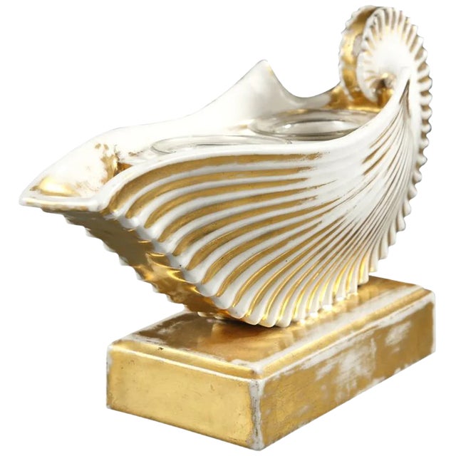 19th-Century Shell-Shaped White Porcelain Inkwell For Sale