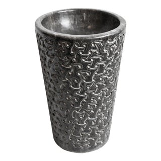 Vintage Black Marble Carved Pedestal Sink For Sale