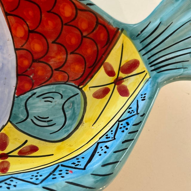 Coastal Vintage Fish Bowl Ted Desuir for Vietri For Sale - Image 3 of 5