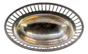 Silver Candy Box with Cutouts and Pearls on the Rim