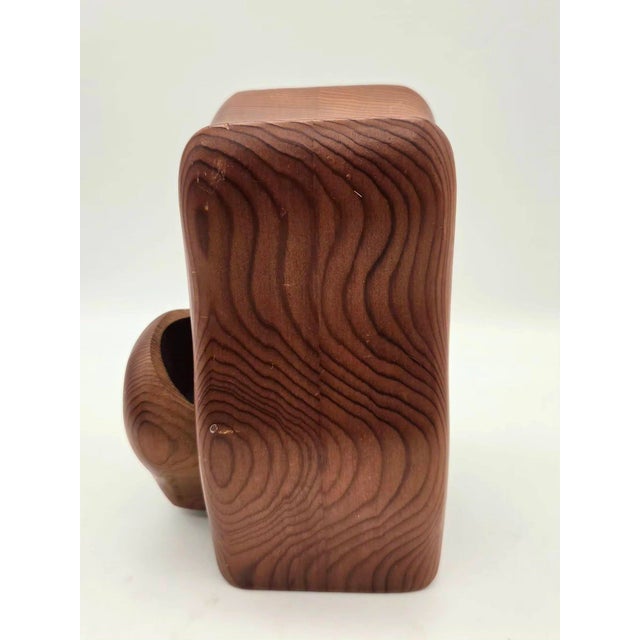 Chestnut 1970s Fred & Marilyn Buss Handcrafted Redwood Owl Figurine Stash Box For Sale - Image 8 of 12