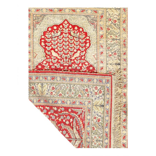 Traditional Pasargad DC Fine Hand Knotted Silk Hereake Rug For Sale - Image 3 of 3