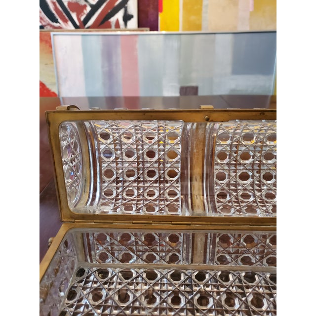 Metal Early 20th Century Antique Baccarat Style Large Casket Jewelry Box For Sale - Image 7 of 9
